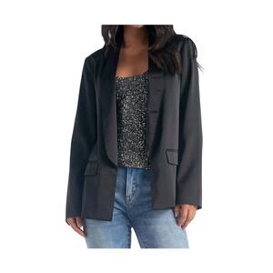 Elan Satin Blazer in Black Size S